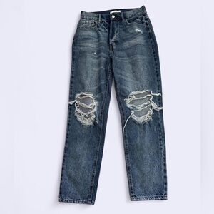 PacSun High Waisted Knee-Ripped Blue Denim Jeans